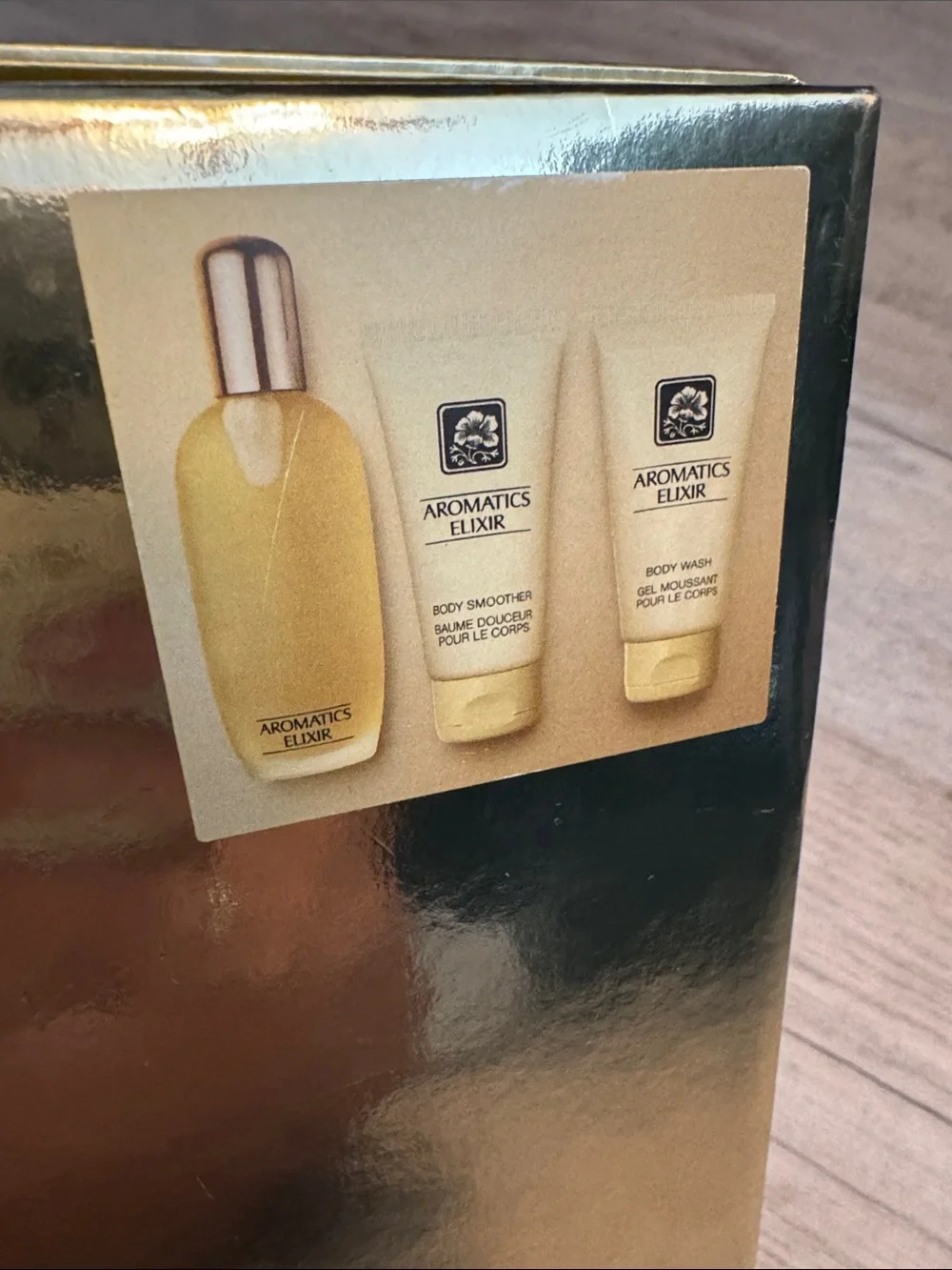 AROMATICS ELIXIR by Clinique 3 Pc Set: 3.4 oz Spray, 2.5 oz Lotion & Gel NIB